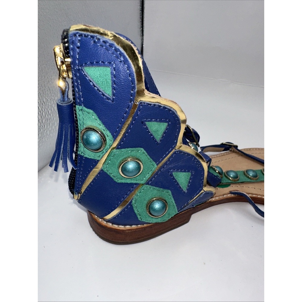 Kate Spade New York Soto Peacock Emerald Nappa Leather Sandals – Women's Size 8 - Picture 5 of 10